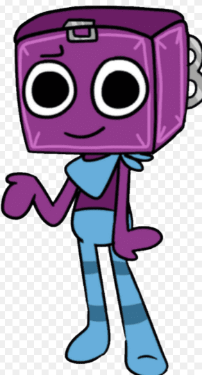 Boxy character from Dandy's World with a purple lunchbox head.