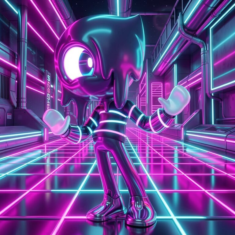 Blot Dandy's World character featuring his signature grey ink blob body and teardrop-shaped head.