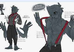 Blot the Toon character sheet showing a muscular ink-based design and a striped mime-style shirt.