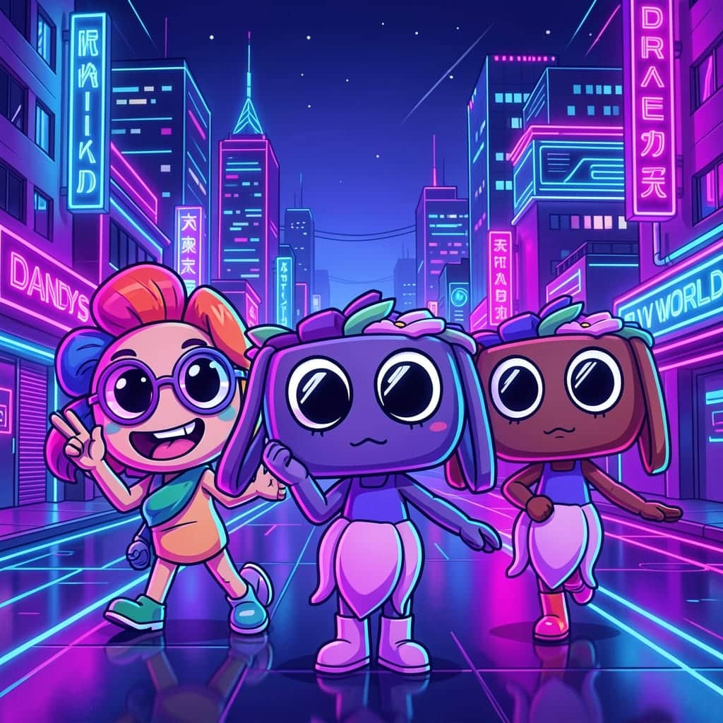 Detailed Roblox guide for Gigi in Dandy's World, showcasing how to use toon abilities to survive higher floors.