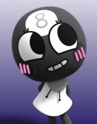 Toodles from Dandy’s World, a cute gray 8-ball character with pink blush, large eyes, and a white sleeveless dress.