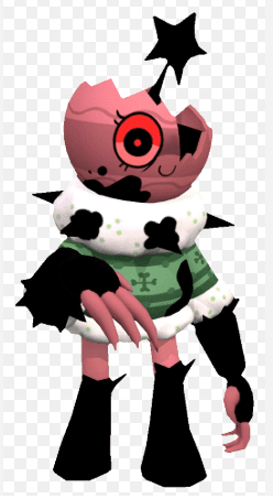 Twisted Bobette from Dandy's World featuring a corrupted pink design, broken star head, and glowing red eye.