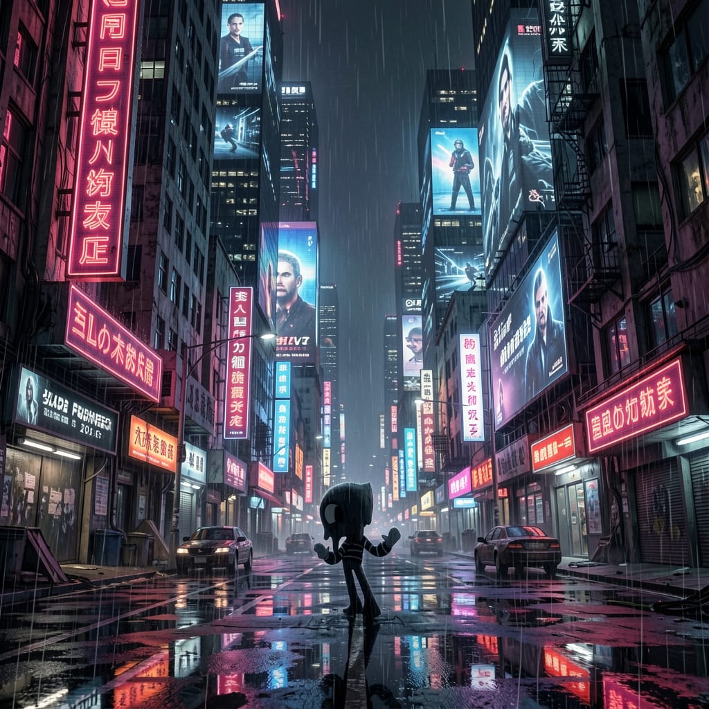 Blot Dandy's World toon showing his unique drippy ink-like movement and melt-into-the-ground feet.