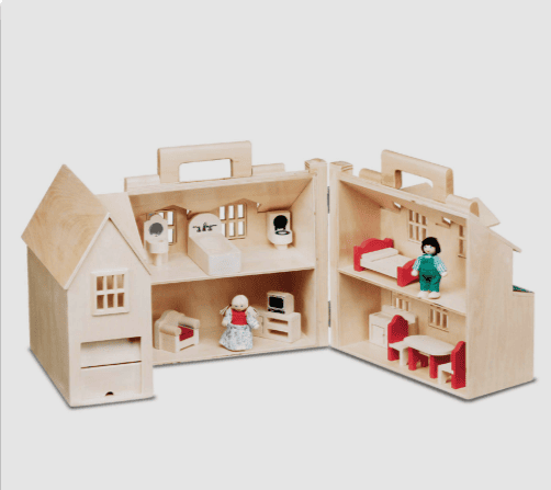 Melissa & Doug Fold & Go Wooden Dollhouse